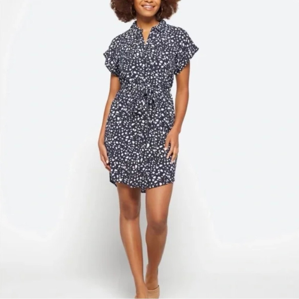 Navy Button-up Shirt Dress